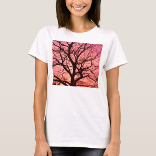 Camiseta Silhouette de árbol Rubor por la noche