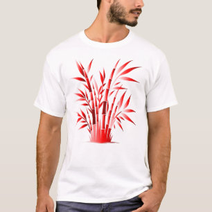 Camiseta Silhouette de Bambú Rojo - Diseño audaz de Zen Nat