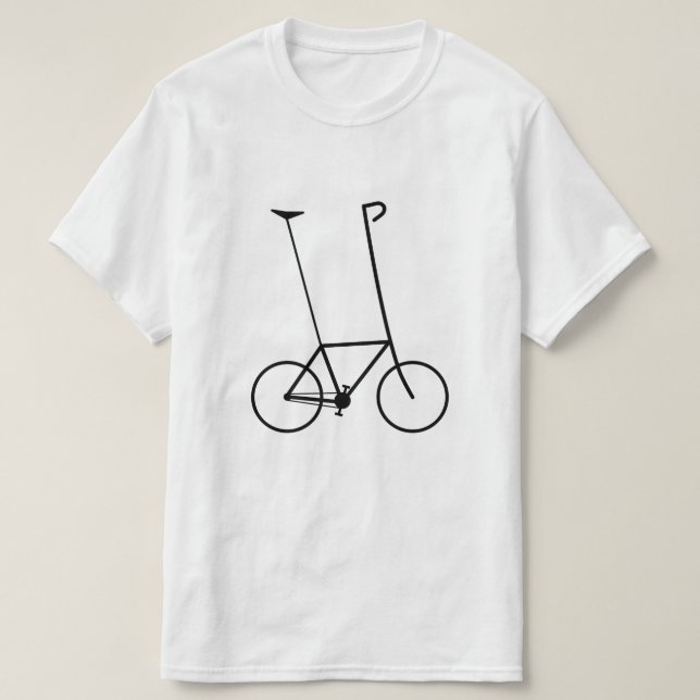 Camiseta Silhouette de bicicleta boba: Asientos altos y man (Diseño del anverso)