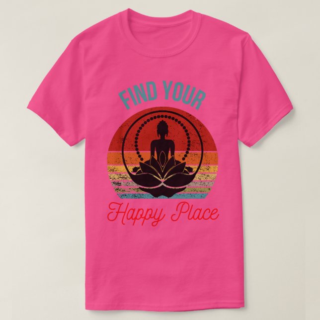 Camiseta Silhouette de Buda en Lotus Flower Find Your Zen (Diseño del anverso)