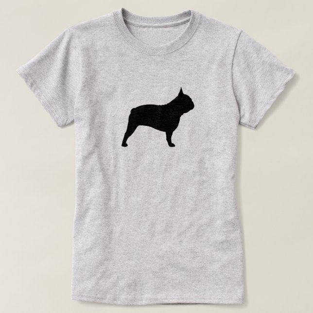 Camiseta Silhouette de Bulldog francés negro | Perro francé (Diseño del anverso)