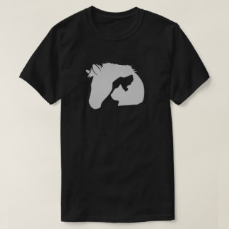 Camiseta Silhouette de Cabeza Blanca con un perro y un gato