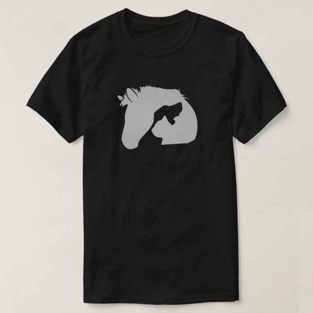 Camiseta Silhouette de Cabeza Blanca con un perro y un gato (Diseño del anverso)