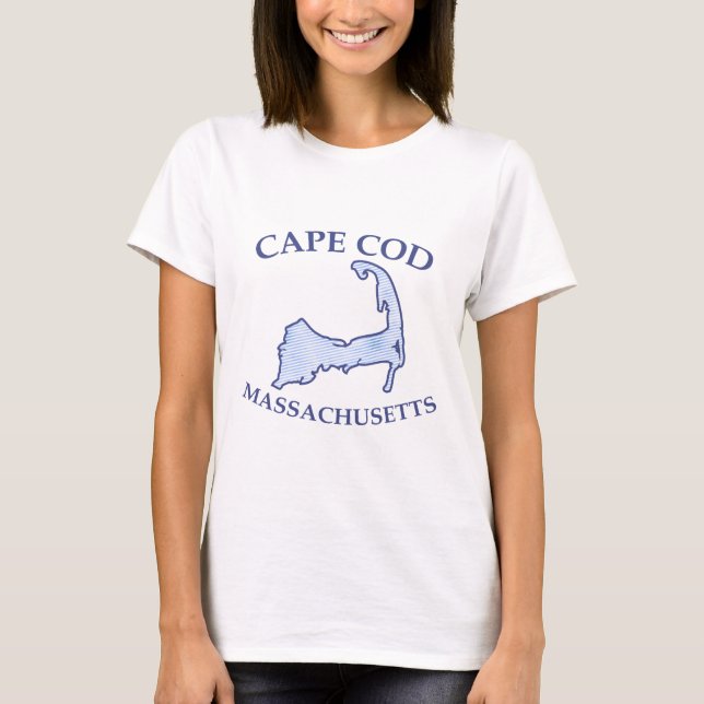 Camiseta Silhouette de Cabo Cod Preppy Blue Striped Women's (Anverso)