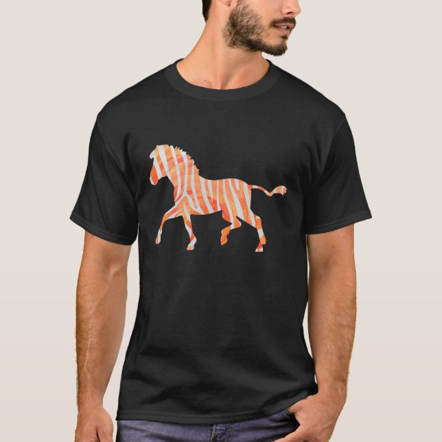Camiseta Silhouette de cebra blanca y naranja (Anverso)