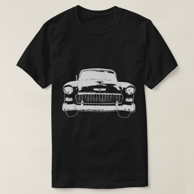 Camiseta Silhouette de coches clásicos de 1955 (Diseño del anverso)
