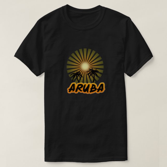Camiseta Silhouette de cocoteros de Aruba (Diseño del anverso)