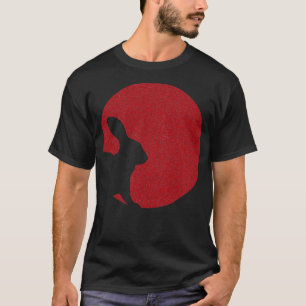 Camiseta Silhouette de conejito de sol rojo mínimo con prob