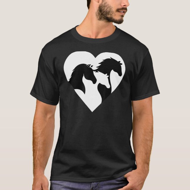 Camiseta Silhouette De Corazón De Caballo Para La Bota Ecue (Anverso)