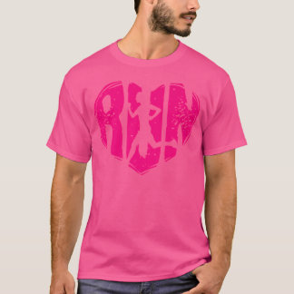 Camiseta Silhouette De Corazón Rosa Para Corredores