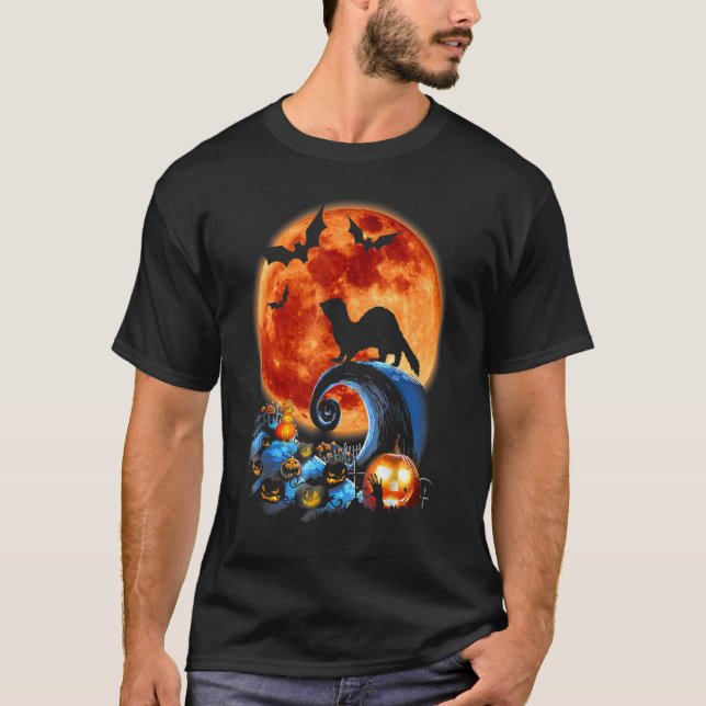 Camiseta Silhouette De Disfraces De Ferret Y Moon Halloween (Anverso)