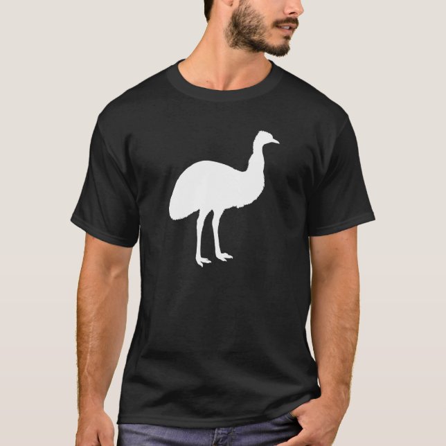 Camiseta Silhouette de Emu negro y blanco (Anverso)