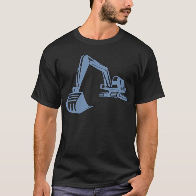 Camiseta Silhouette de excavadora, diseño preciso para pesa (Anverso)