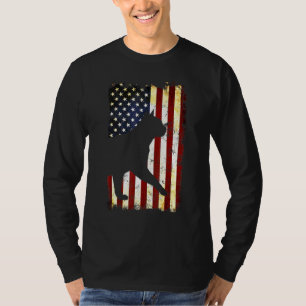 Camiseta Silhouette De Gato Birmano Bandera Estadounidense