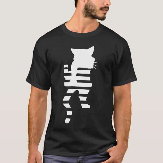 Camiseta Silhouette de gato blanco (Anverso)