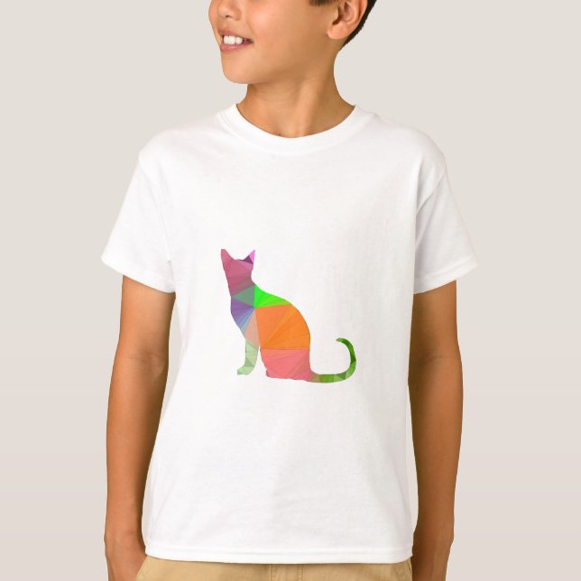 Camiseta Silhouette de gato con bajo contenido de póliza (Anverso)