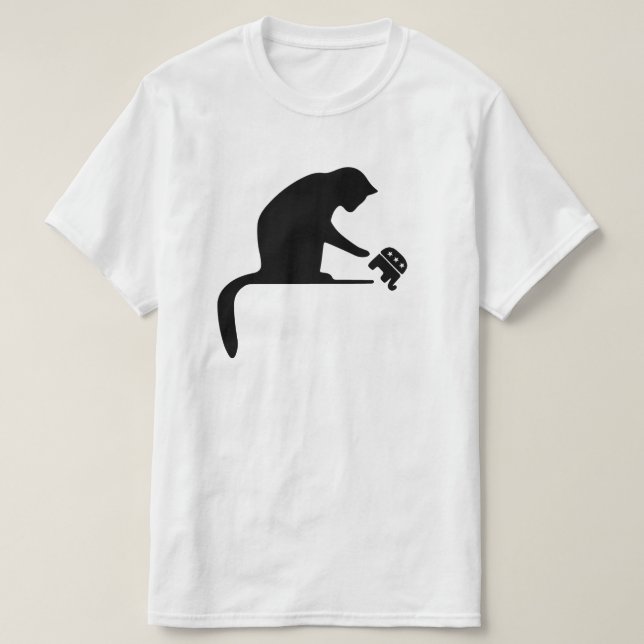 Camiseta Silhouette de gato negro (Diseño del anverso)