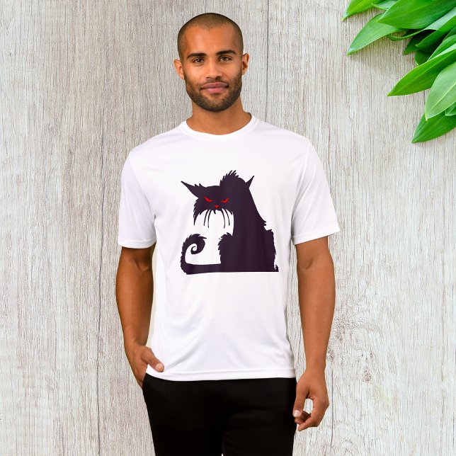 Camiseta Silhouette de gato negro malvado con ojos rojos (Subido por el creador)