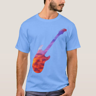 Camiseta Silhouette de guitarra eléctrica con un grupo de f