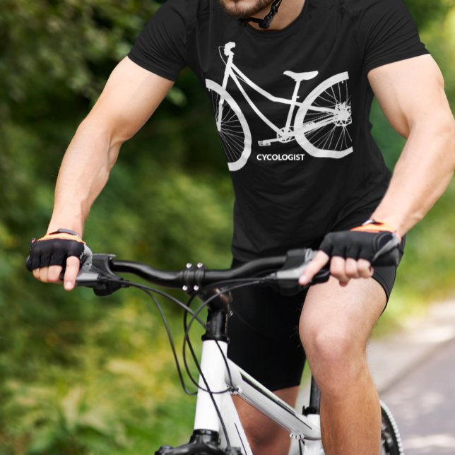 Camiseta Silhouette de la bicicleta blanca del cicólogo (Subido por el creador)
