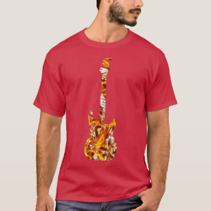 Camiseta Silhouette de la guitarra de la llama amarilla en 
