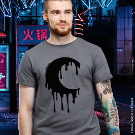 Camiseta Silhouette de la luna de la luna de la bruja negra