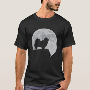 Camiseta Silhouette De La Luna Y El Perro Pom Pomeranian