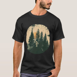 Camiseta Silhouette de la montaña Forest Scene Mountain
