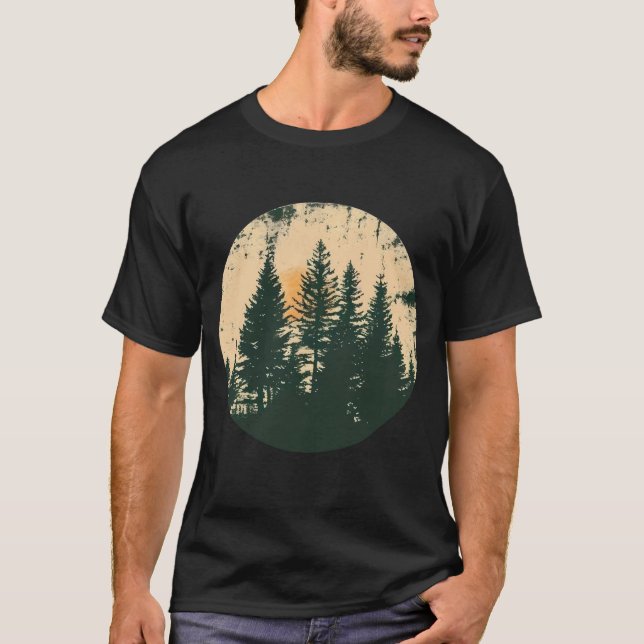 Camiseta Silhouette de la montaña Forest Scene Mountain (Anverso)