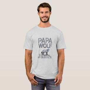 Camiseta Silhouette de la naturaleza del Papa Wolf personal
