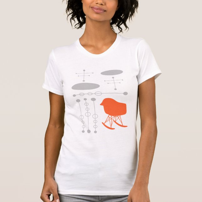 Camiseta Silhouette de la silla de la silla del patrón gris (Anverso)