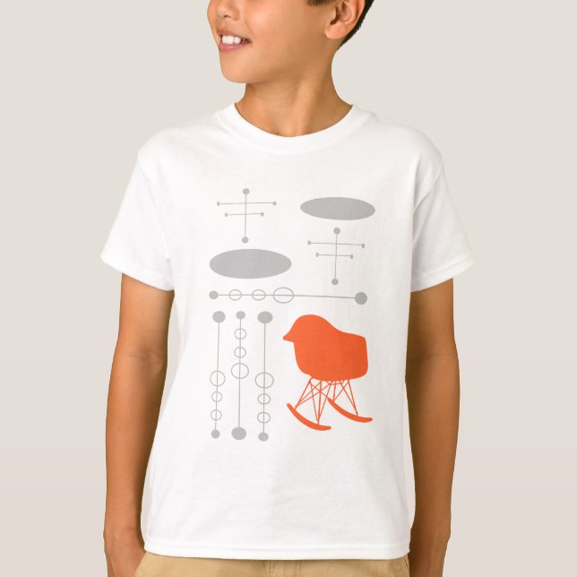 Camiseta Silhouette de la silla de la silla del patrón gris (Anverso)