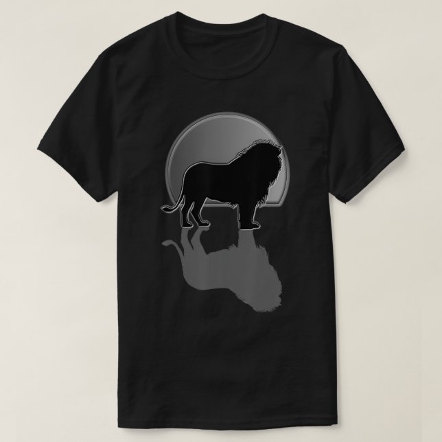 Camiseta Silhouette de león luz de la luna y gato salvaje g (Diseño del anverso)