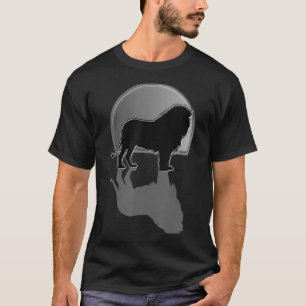 Camiseta Silhouette de león luz de la luna y gato salvaje g
