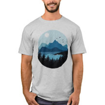 Silhouette De Montaña Azul Y Escenario Forestal