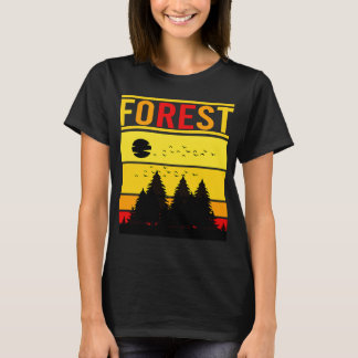 Camiseta Silhouette de Montaña y Bosque 38