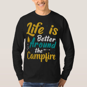 Camiseta Silhouette de Montaña y Escenario Forestal