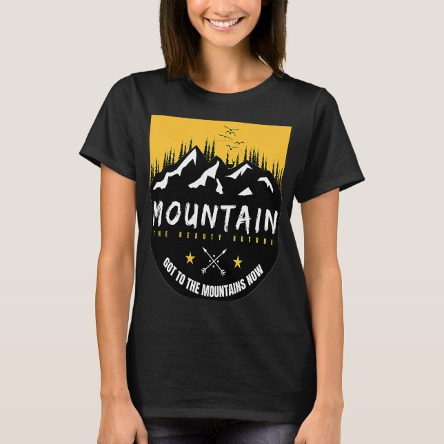 Camiseta Silhouette de Montaña y Escenario Forestal 17 (Anverso)