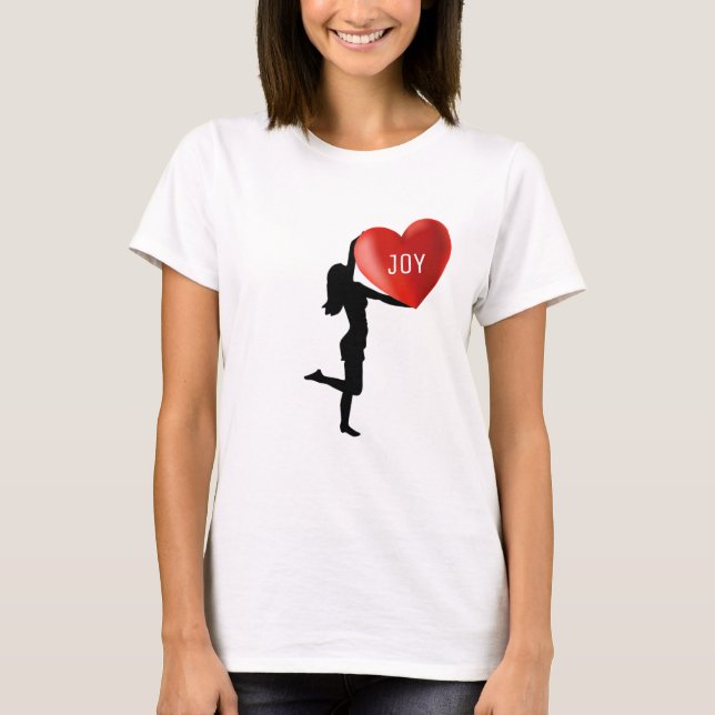 Camiseta Silhouette de mujer con gran corazón (Anverso)