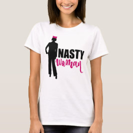 Camiseta Silhouette de mujer desagradable y Gorra de gato r