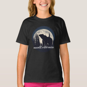 Camiseta Silhouette de oso de la naturaleza salvaje ilumina