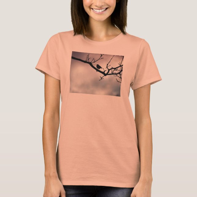Camiseta Silhouette de pájaro en invierno (Anverso)