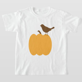 Camiseta Silhouette de pájaro y calabaza
