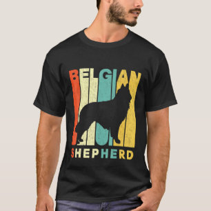 Camiseta Silhouette de pastor belga de estilo retro vintage