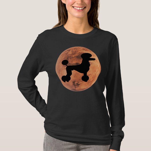 Camiseta Silhouette de perro caniche en Marte Poodle Lover (Anverso)