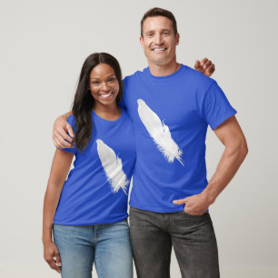 Camiseta Silhouette de plumas blancas grandes