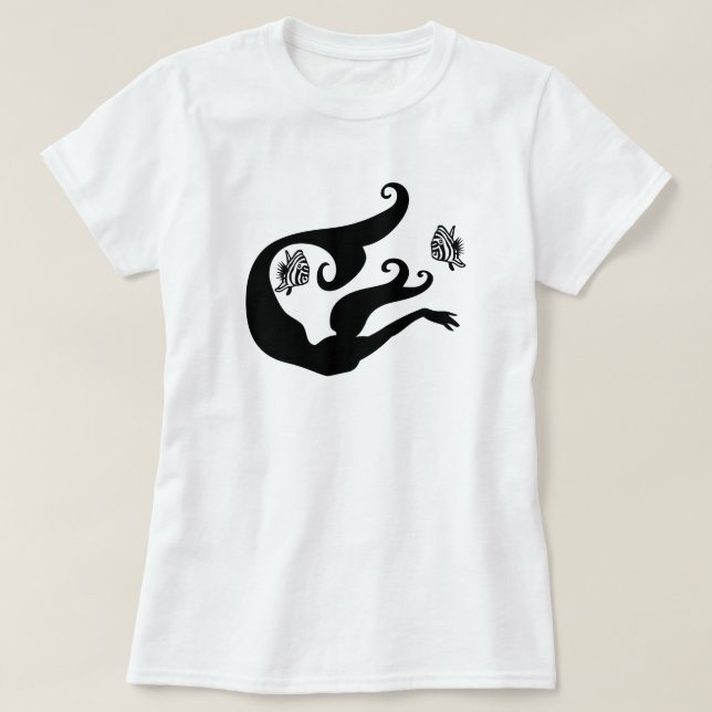 Camiseta Silhouette de silueta de sirena T-Shirt (Diseño del anverso)