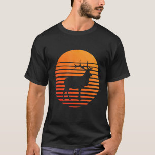 Camiseta Silhouette De Sombra De Alce Frente A Un Sol
