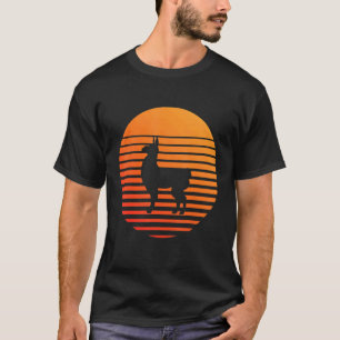 Camiseta Silhouette De Sombra De Alpaca Frente A Un Sol