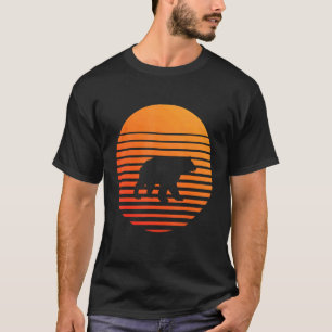 Camiseta Silhouette De Sombra De Oso Frente A Un Sol